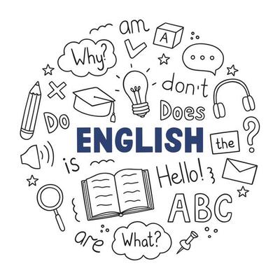 learning-english-doodle-set-language-school-in-sketch-style-online-language-education-course-hand-drawn-illustration-isolated-on-white-background-vector