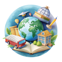 colorful-education-concept-with-globe-books-and-school-elements-symbolizing-global-learning-and-knowledge-png
